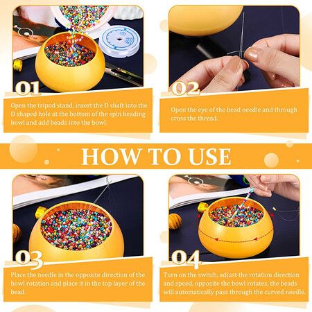 Electric Bead Spinner with 24-color beads for DIY Jewelry Making Seed Beads Waist Beads Necklaces and Bracelets Gifts