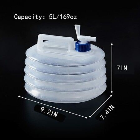 Collapsible Water Bucket Reuseable Foldable Leak Proof Portable Travel Water Bucket for Outdoor(5L)