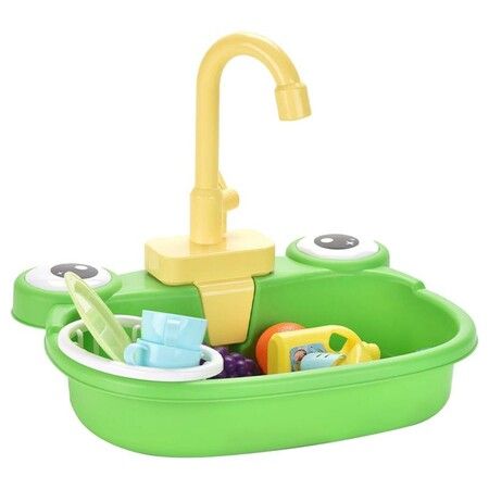 Automatic Children Simulation Kitchen Toys Cartoon Frog Sink Toy