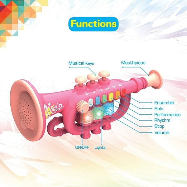 Trumpet Toy, Educational Kids Musical Instruments for Music Practice Pink