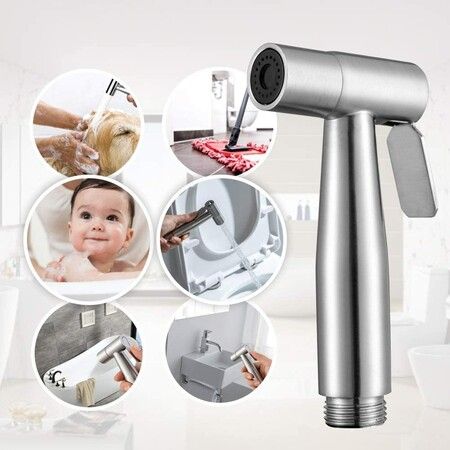 Handheld Bidet Sprayer for Toilet,Adjustable Water Pressure Control with Bidet Hose for Feminine Wash,Stainless Steel Brushed Nickel Cloth Diaper Bidet Toilet Sprayer