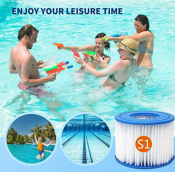 Type S1 Spa Filter Cartridge, Compatible with All for Intex PureSpa Models (4 Pcs)