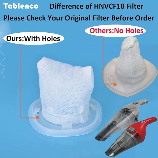 HNVCF10 Replacement Filters, Compatible with Black and Decker Dustbuster Hand Vacuums (6 Pack)