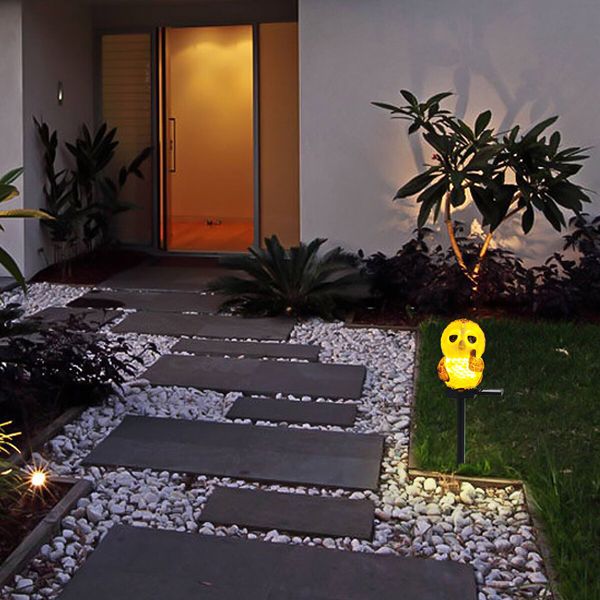 4pcs 4 shapes Solar Powered LED Lights Garden Owl Lawn Lamps Waterproof  Unique Christmas Lights Outdoor Solar Lamps