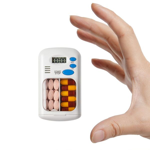 Automatic Pill Reminder Box, Portable Travel Mini Cute Medicine Reminder