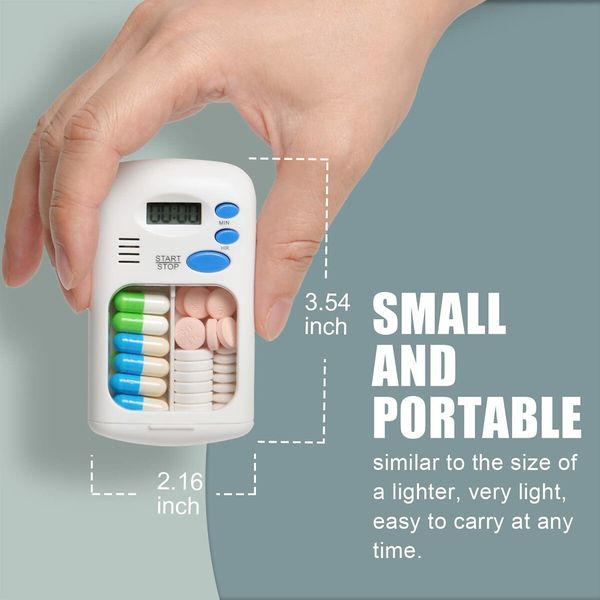 Automatic Pill Reminder Box, Portable Travel Mini Cute Medicine Reminder