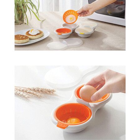 Perfect Poacher Microwavable Double Layer Egg Cooker Cooking Kitchen Tools(1 Pcs)