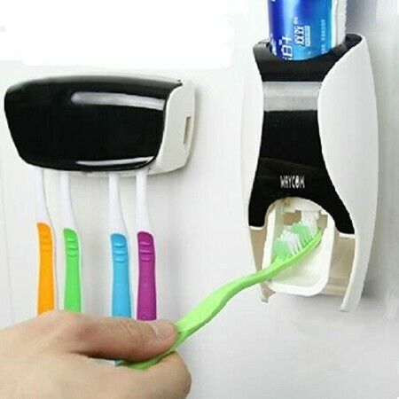 Dust-Proof Toothpaste Dispenser Toothpaste Squeezer Kit (Black)