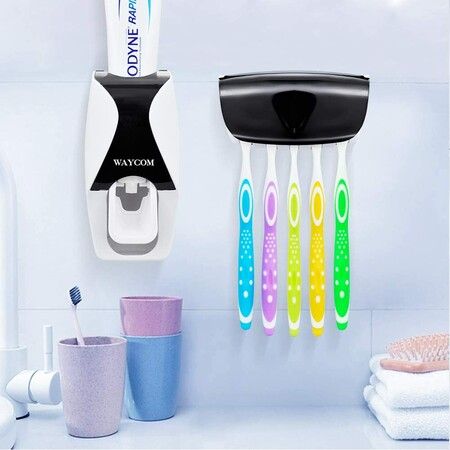 Dust-Proof Toothpaste Dispenser Toothpaste Squeezer Kit (Black)