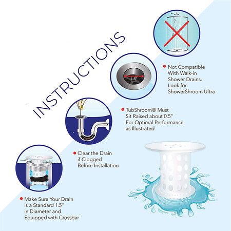 Revolutionary Tub Drain Protector Hair Catcher?Strainer? Snare, White 2pcs