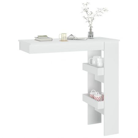 Wall Bar Table White 102x45x103.5 cm Engineered Wood