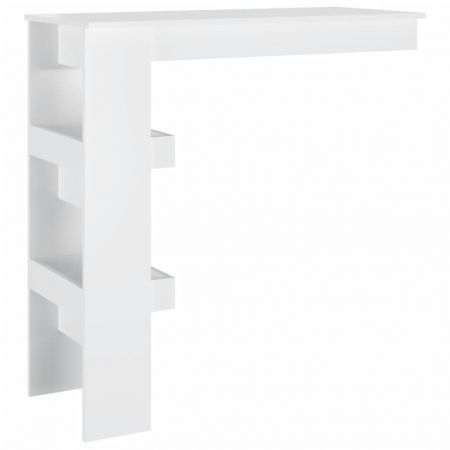 Wall Bar Table High Gloss White 102x45x103.5 cm Engineered Wood