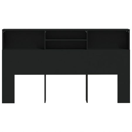 Headboard Cabinet Black 180x19x103.5 cm