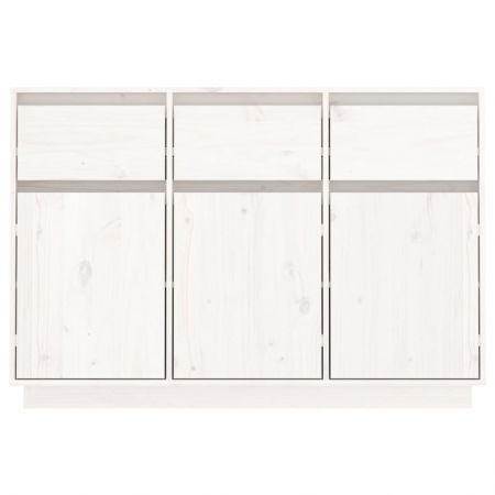 Sideboard White 110x34x75 cm Solid Wood Pine