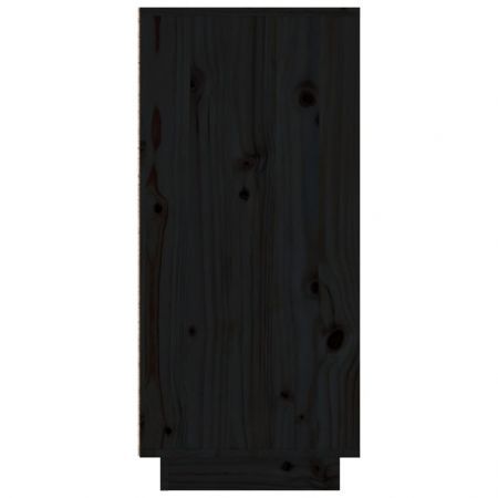 Sideboard Black 110x34x75 cm Solid Wood Pine