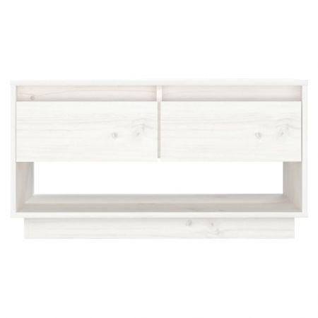 TV Cabinet White 74x34x40 cm Solid Wood Pine