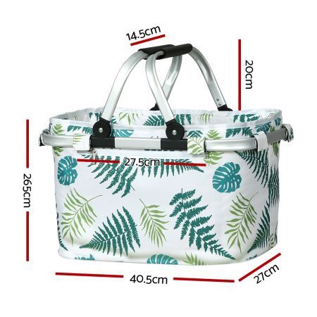 Alfresco Picnic Basket Folding Bag Hamper Insulated Food Storage