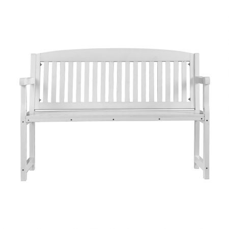 Gardeon Outdoor Garden Bench Wooden 2 Seater Lounge Chair Patio Furniture White