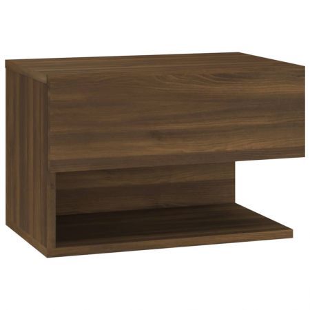 Wall-mounted Bedside Cabinet Brown Oak