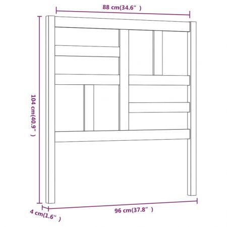 Bed Headboard 96x4x104 cm Solid Wood Pine