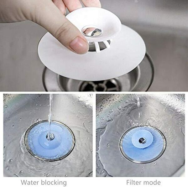 Drain Stopper Sink Strainer Hair Catchers Cover 2 in 1 Stop and Filter for Floor