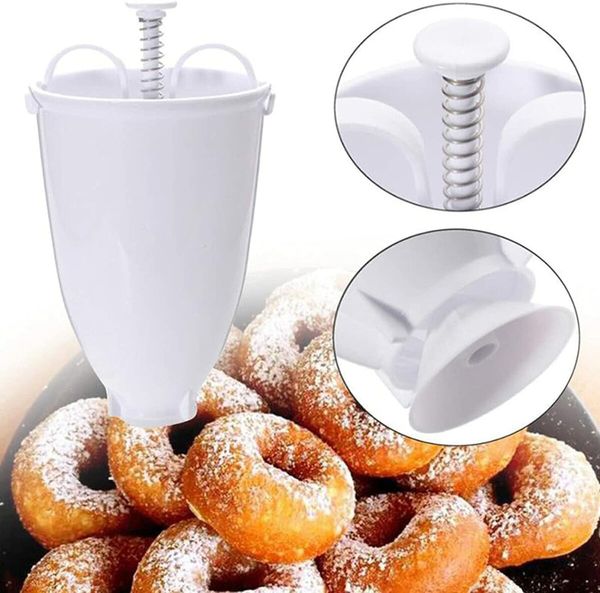 Plastic Doughnut Machine Mold, Pastry Making Bake Ware DIY Baking Tool (1 PCS, White)