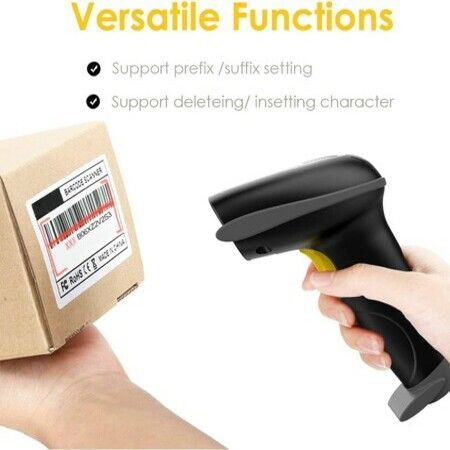 Wireless Barcode Scanner 328 Feet Transmission Distance USB Cordless 1D Laser Automatic Barcode Reader Handhold Bar Code Scanner with USB Receiver for Store,Supermarket,Warehouse