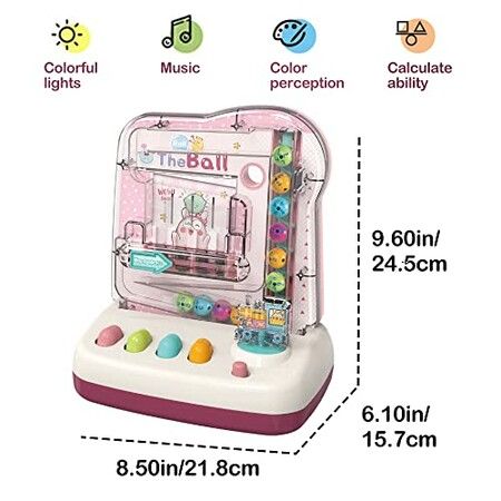 Claw Machine,Automatic Mini Educational and Learning Toys Intelligent System with Music and Lighting Children The Best Gift (Pink)