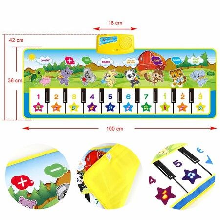 Musical Keyboard Piano Mat Electronic Music Game Dance Mat Early Educational Toys for Boys Girls Christmas Gifts for Kids