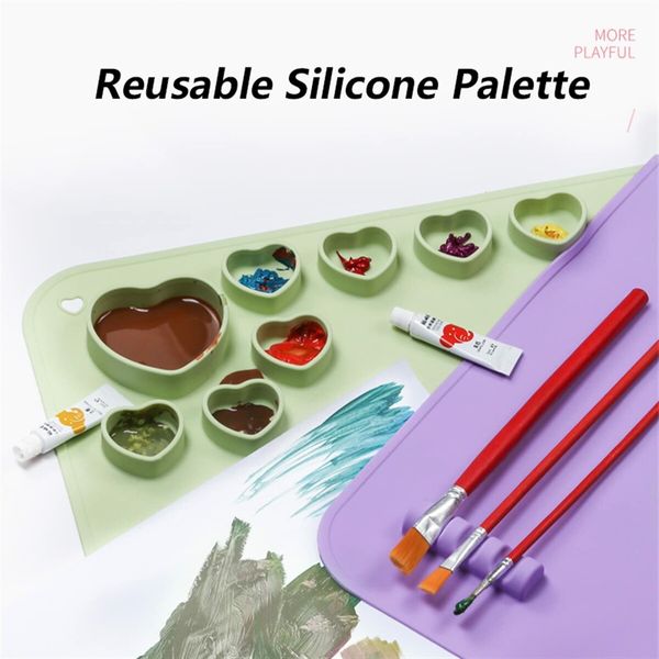 Silicone Painting Mat for Craft, 40*60cm Non Stick Craft Mat for Resin Casting, for DIY Graffiti Oil Painting, Art, Clay and Play Doh Color Green