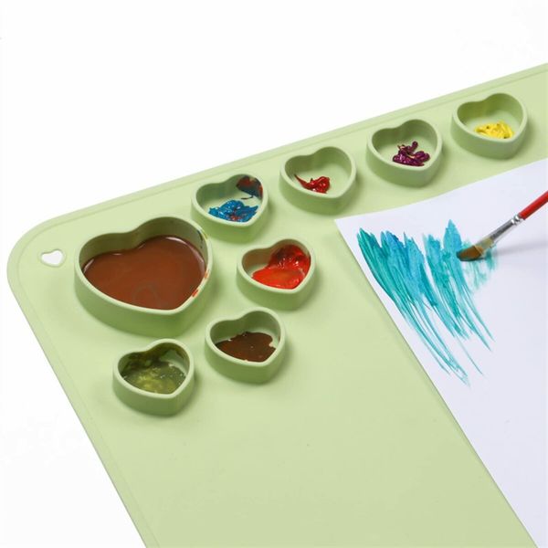 Silicone Painting Mat for Craft, 40*60cm Non Stick Craft Mat for Resin Casting, for DIY Graffiti Oil Painting, Art, Clay and Play Doh Color Green