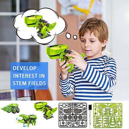 3 IN 1 Solar Assembly Dinosaur Puzzle DIY Assembled Toys Intelligent STEM Robot Toys For Boy 8+