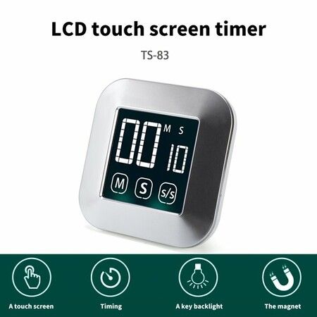 Digital Touch Screen Cooking Timer Magnetic Timer for Cooking Studying Exercising Working