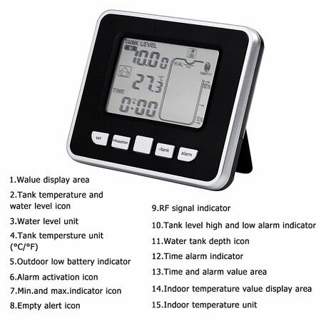 Liquid Level Sensor, Wireless Ultrasonic Tank Liquid Depth Level Meter