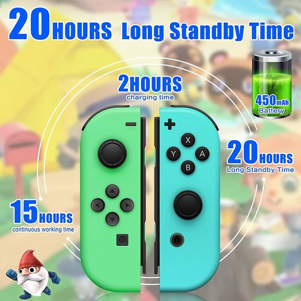 Joy con Controller, Compatible with the Switch/Lite/OLED, Switch Joycon Alternatives for Switch Controllers,the Wireless L/R Joy cons Support Wake-up Function and 6-Axis Gyroscope (Green and Blue)