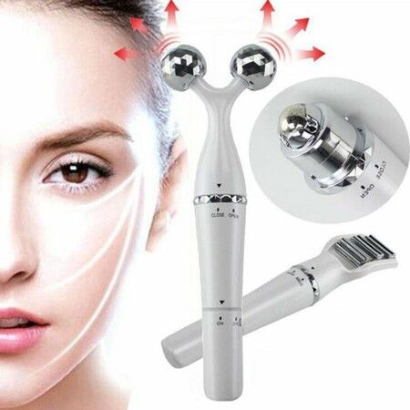 lectric 3D Roller Facial Massager, 3 In1 Multifun Microcurrent Face Body Beauty Roller Massager