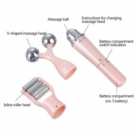 lectric 3D Roller Facial Massager, 3 In1 Multifun Microcurrent Face Body Beauty Roller Massager