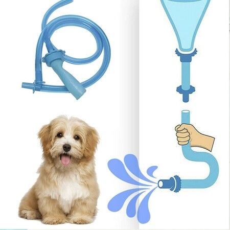 Pet Dog Wash Shower Hose Sprinkler Handheld Rinser Hose Attachment Washing Dogs Water Pipe