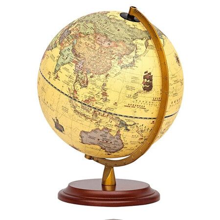 25CM World Globe Antique Desktop Globe Rotating Earth Geography Globe With LED light