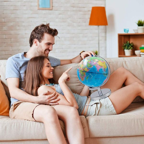 23cm Illuminated World Globe , Educational Globe with Stand for Kids