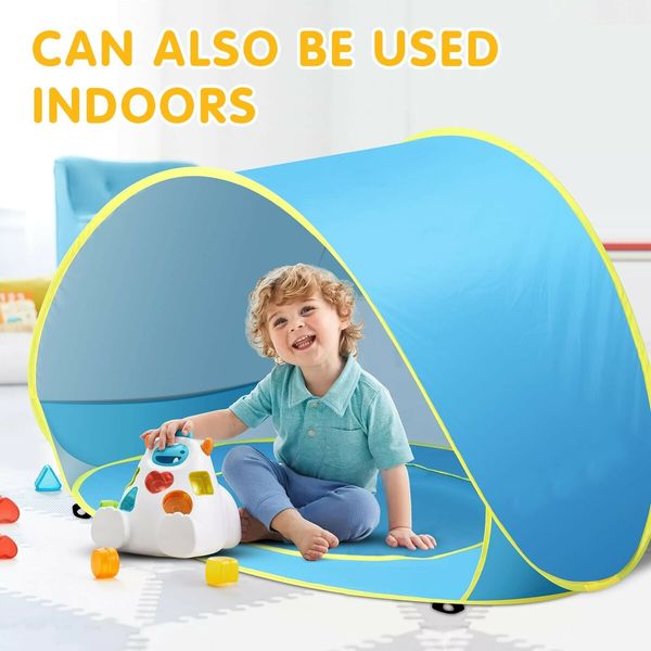 Baby Beach Tent Pool  UV Protection Infant Sun Shelters Beach Shade Tent Col.Blue