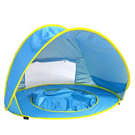 Baby Beach Tent Pool  UV Protection Infant Sun Shelters Beach Shade Tent Col.Blue