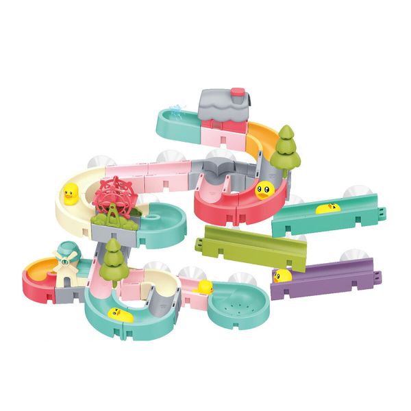 62 PCS Slide  Bath fun Toys   for 3+ Years  Waterfall Shower Tracks Bathtub Toys Gift for Girls Boys