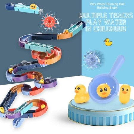 66 PCS Slide  Bath fun Toys   for 3+ Years  Waterfall Shower Tracks Bathtub Toys Gift for Girls Boys