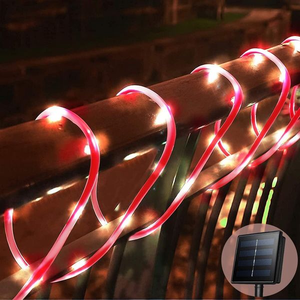 Solar Rope Lights Outdoor Waterproof LED Candy Rope Lights 33ft 100 LEDs Tube String Lights