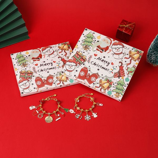 Christmas Countdown Calendar Jewelry Gift DIY Xmas Count Down Bracelet Making Kit