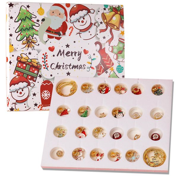 Christmas Countdown Calendar Jewelry Gift DIY Xmas Count Down Bracelet Making Kit