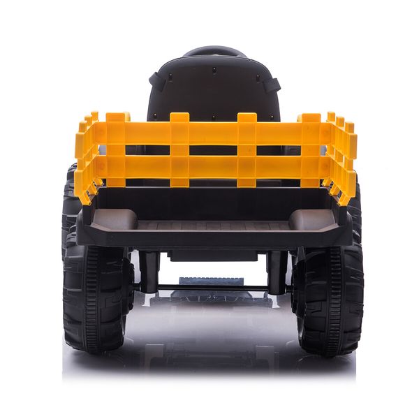 Kids Ride on Tractor Remote Control 12V Battery Electric Car Toy Vehicle Trailer MP3 Player Safety Belt LED Light Yellow