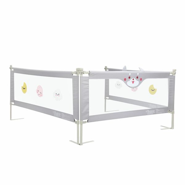 Kids Bed Rail Bedrail Queen Side Safety Guard Toddler Child Cot Fence Barrier Adjustable Baby Fall Protection 3Pcs Mesh Fabric Double Lock