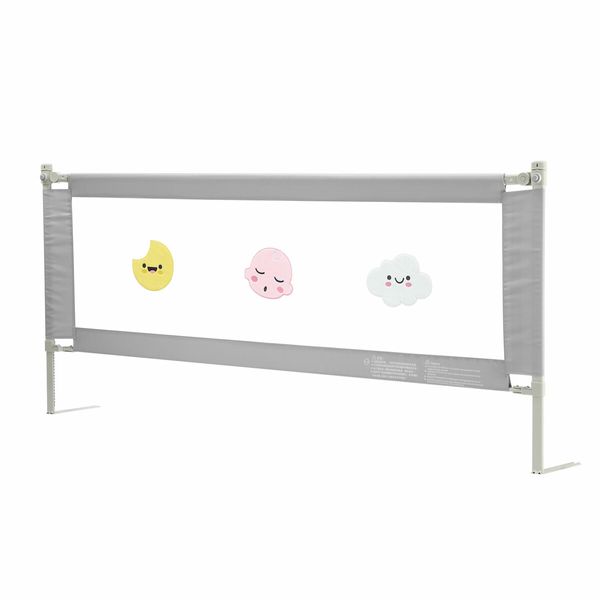 Bed Rail Bedrail Kids Side Safety Guard Toddler Child Cot Fence Barrier Queen Adjustable Baby Fall Protection 200x100cm Mesh Fabric Double Lock